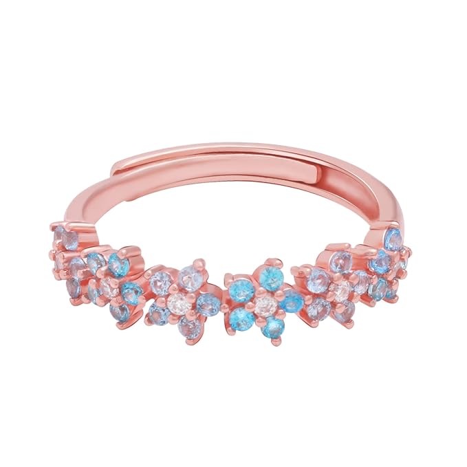GIVA 925 Silver Rose Gold Glinting Crown Ring, Adjustable | Gifts for Girlfriend, Gifts for Women and Girls | With Certificate of Authenticity and 925 Stamp | 6 Month Warranty*