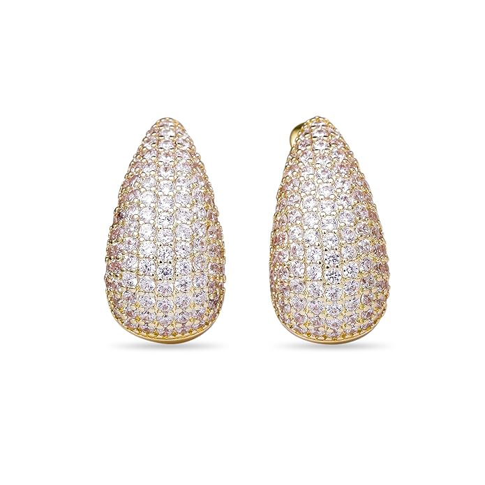 Rubans Crystal Hoop Earrings Western Stylish Jewellery for Women & Girls