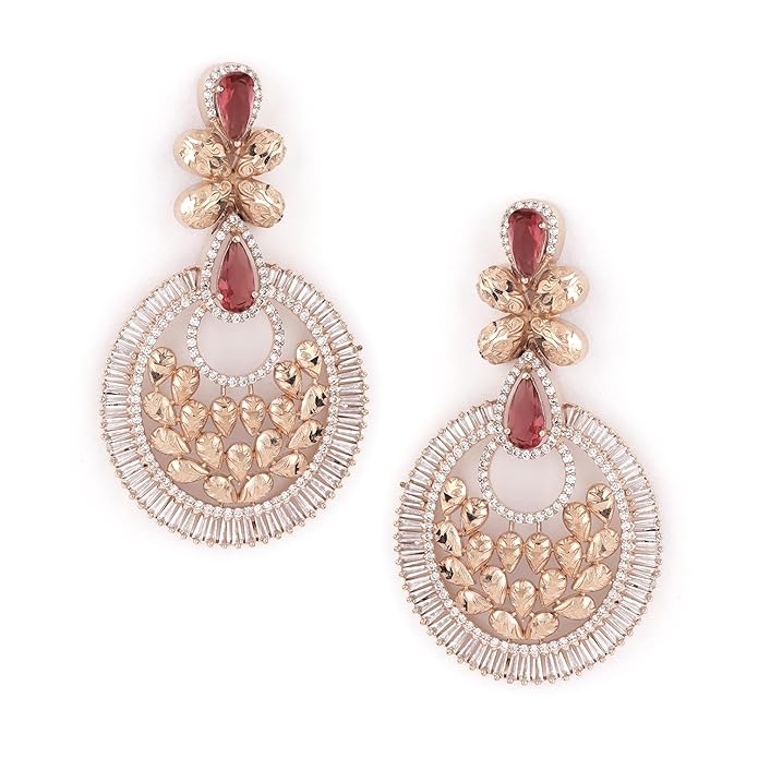 Rubans Drop Earrings Diamond Look Trendy Fashion Jewellery Gift for Women & Girls