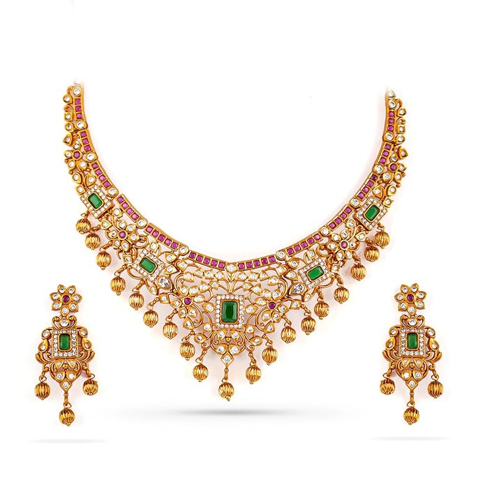 Rubans Jewellery Set Ruby Statement Traditional Women Wedding Fashion Trendy Gift for Women & Girls
