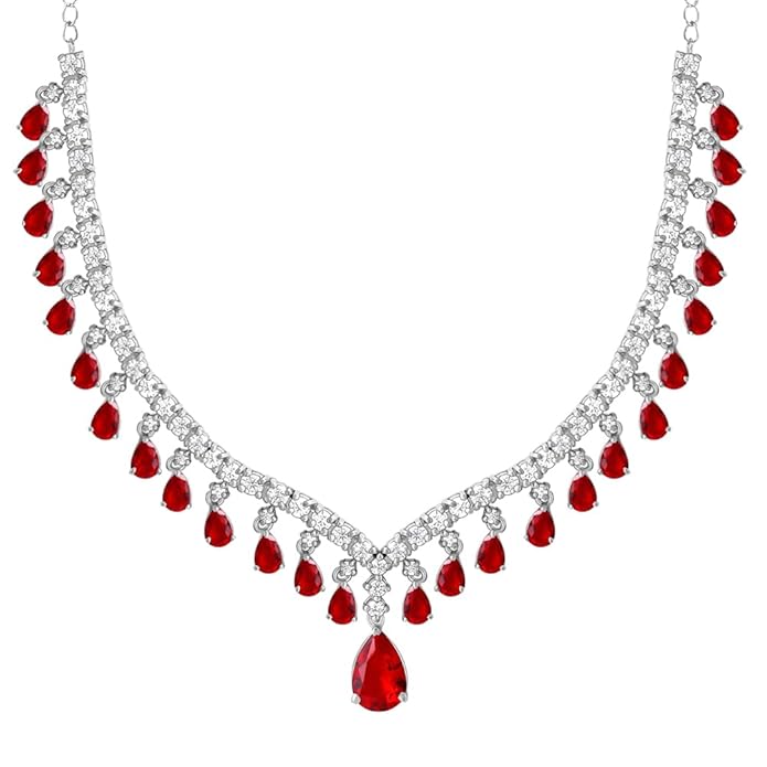 GIVA 925 Silver Classic Romance Necklace and Earrings Set | Gifts for Women and Girls | With Certificate of Authenticity and 925 Stamp | 6 Months Warranty*