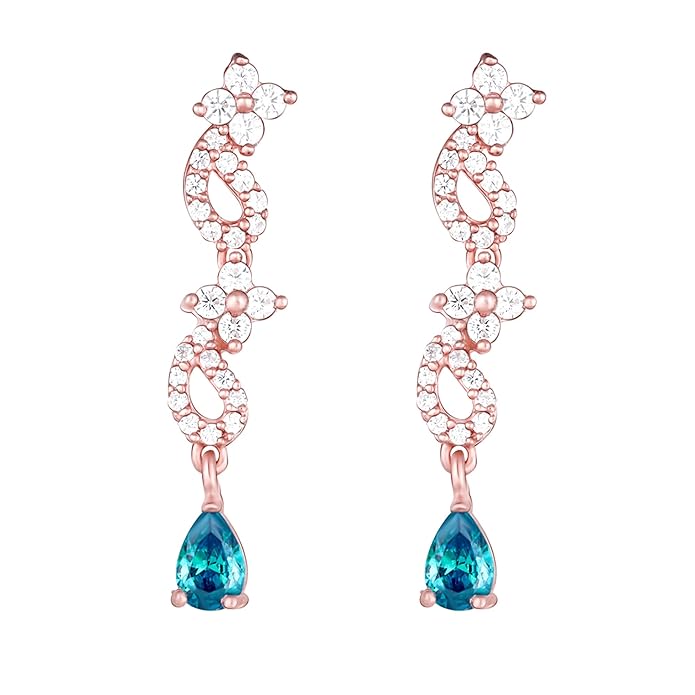 GIVA 925 Silver Rose Gold Blue Moon Earrings | Gifts for Girlfriend, Gifts for Women and Girls | With Certificate of Authenticity and 925 Stamp | 6 Months Warranty*