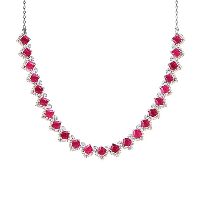 GIVA 925 Silver Anushka's Royal Pink Necklace| Pendant to Gift Women & Girls | With Certificate of Authenticity and 925 Stamp | 6 Months Warranty