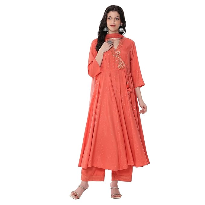 BIBA Women Modal Blend Anarkali Printed Suit Set