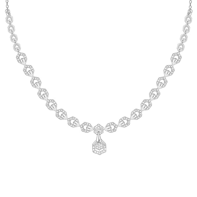 GIVA 925 Silver Glittering Hexagon Necklace| Pendant to Gift Women & Girls | With Certificate of Authenticity and 925 Stamp | 6 Months Warranty*
