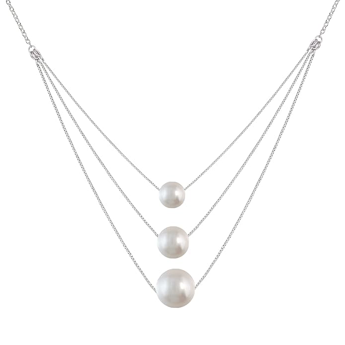 GIVA 925 Silver Delicate Pearl Necklace Rhodium Coated,18k Gold Plated Rose Gold Plated |Gifts for Women & Girls