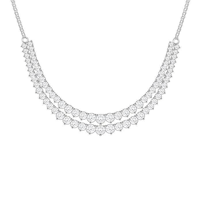 GIVA 925 Silver Sparkling Solitaire Layered Necklace | Gifts for Girlfriend, Gifts for Women and Girls |With Certificate of Authenticity and 925 Stamp | 6 Months Warranty*