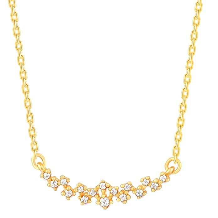 GIVA 925 Silver Rose Gold Zircon Studded Necklace | Gifts for Women & Girls