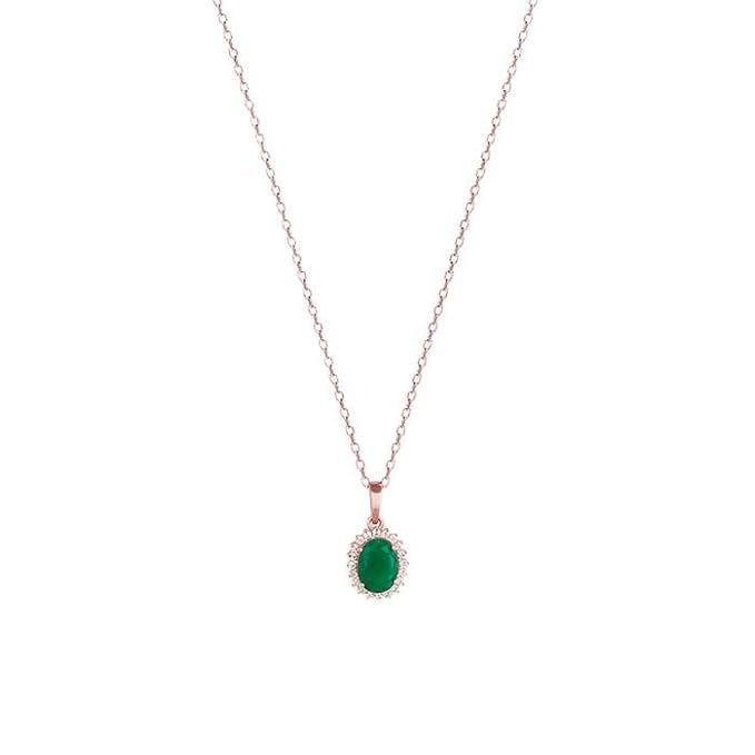 GIVA 925 Silver Rose Gold Evergreen Halo Pendant With Link Chain| Necklace to Gift Women & Girls | With Certificate of Authenticity and 925 Stamp | 6 Months Warranty