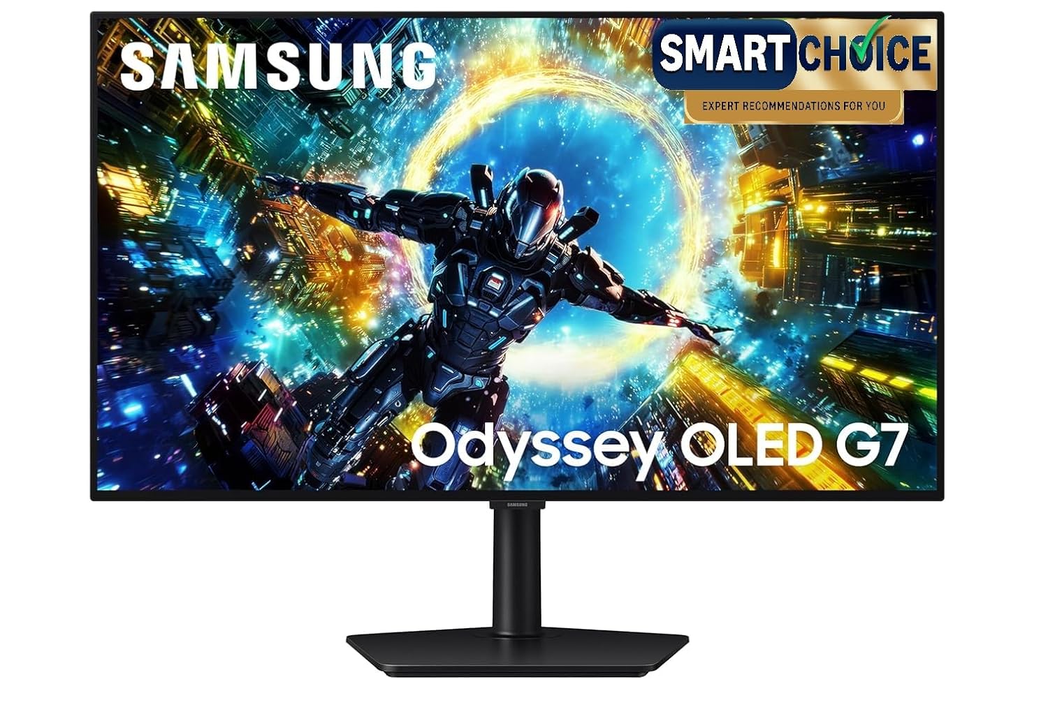 Samsung 32" Odyssey OLED G7 Gaming Monitor (Smartchoice) UHD, 4K 165Hz / FHD 330 Hz, 0.03ms(GTG), FreeSync Premium Pro, G-Sync, DP, HDMI, Height-Tilt-Swivel-Pivot, Wall Mount, (LS32HG730SWXXL, Black)