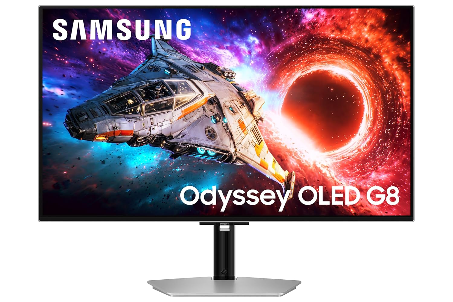 Samsung Odyssey OLED G8 Gaming Monitor 80cm (32") UHD, 240 Hz, 0.03ms(GTG), FreeSync Premium Pro, DP, HDMI, USB Hub, Height, Tilt, Swivel, Pivot Adjust Stand, (LS32HG800SWXXL, Silver)