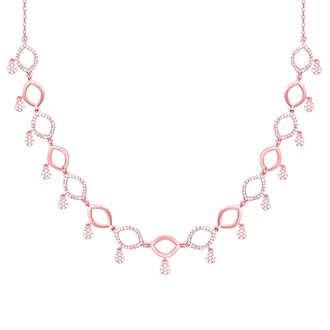 GIVA 925 Silver Rose Gold Duchess Necklace | Gifts for Girlfriend,Pendant to Gift Women & Girls | With Certificate of Authenticity and 925 Stamp | 6 Months Warranty*