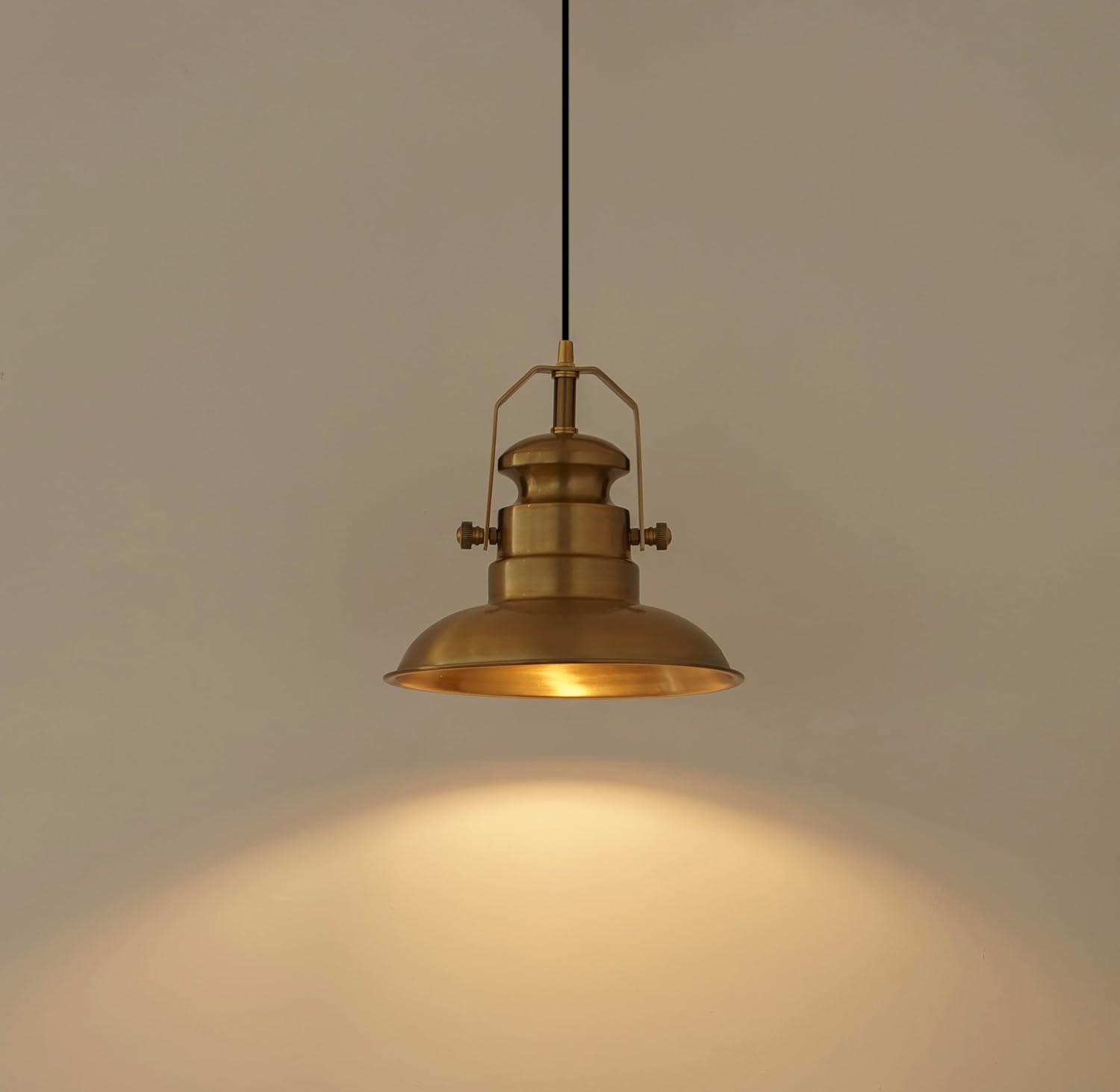 Divine Trends Sailors Metal Pendant Hanging Light Antique Brass Finish | Hanging lamp for Living Room, Bedroom, Industrial Use | Pendant Light for Cafes, Restaurants, Hotels - Pack of 1