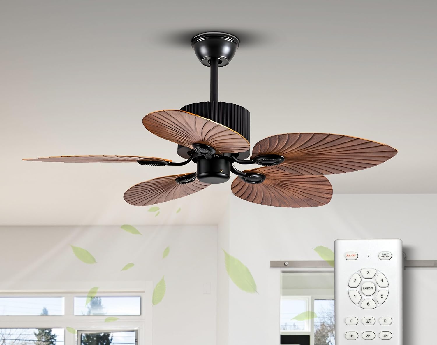 Smartway Donata fan Chandelier | Modern Decorative Chandelier Fan for Living Room, Dining and Bedroom | BLDC Noiseless Motor, Remote Control, Alexa & Google Smart App | Metal Blades (Brown)