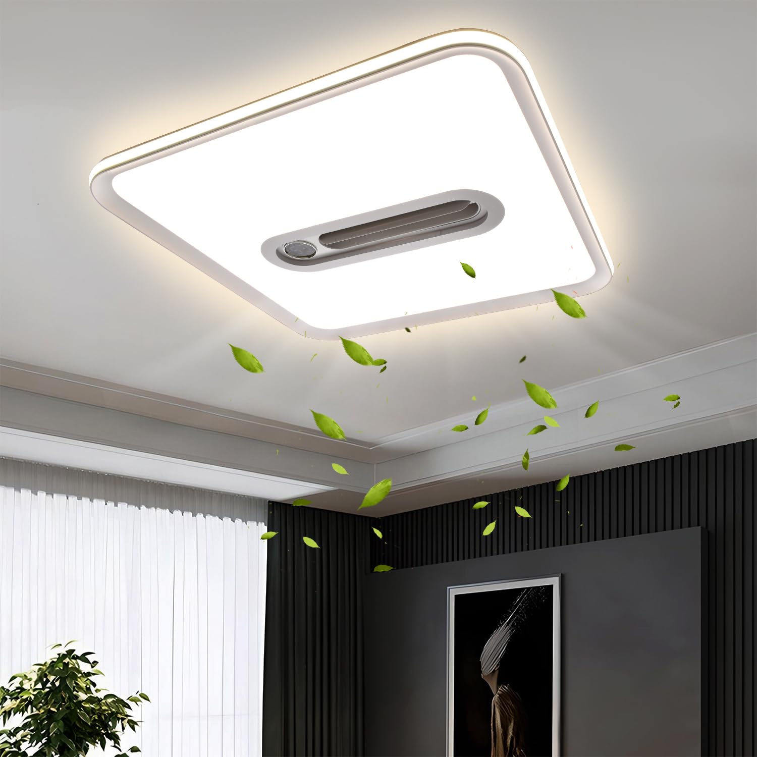 Smartway® Runzo 90 Watt Aluminium LED Fan Chandelier with Invisible Blades | Modern Ceiling Fan Chandelier | Silent High-Speed Airflow | 3 Color Modes | Decorative Ceiling Light | 1-Year Warranty