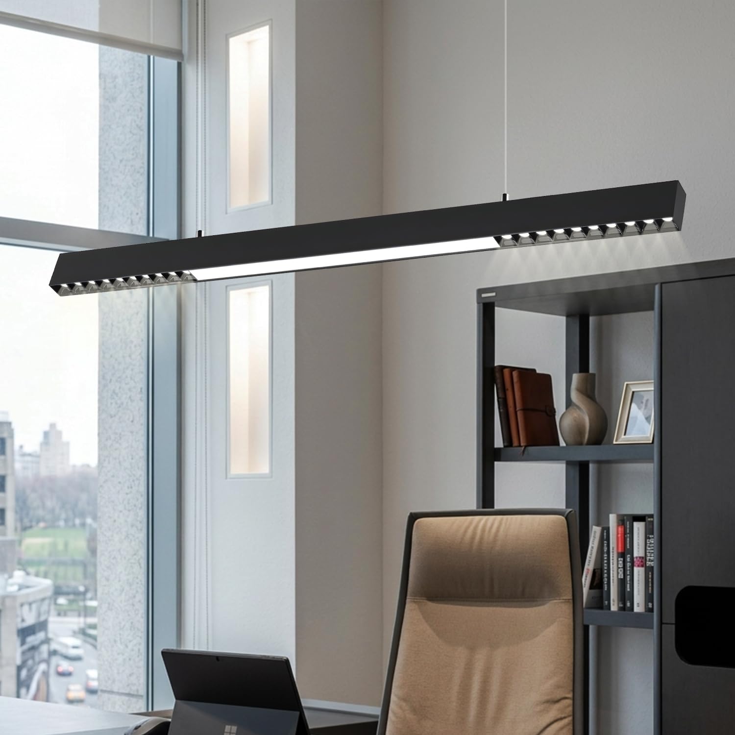 Smartway® - Slant 40 Watt LED Aluminium Pendant Hanging Light | Laser COB Ceiling Lamp for Office Desk, Dining & Study Room | Adjustable Modern Design (Warm/Cold White, 1-Year Warranty)