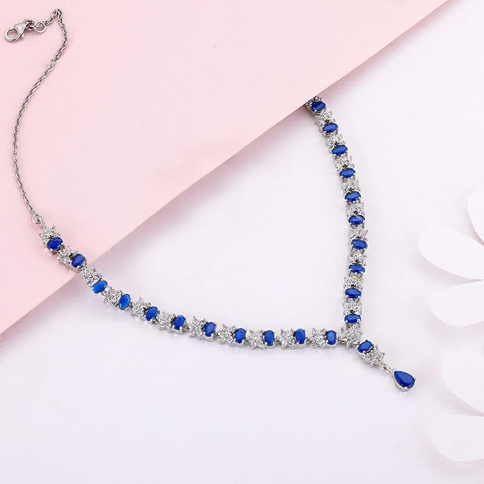 GIVA 925 Silver Glamour In Colour Necklace| Gifts for Girlfriend,Pendant to Gift Women & Girls | With Certificate of Authenticity and 925 Stamp | 6 Months Warranty*