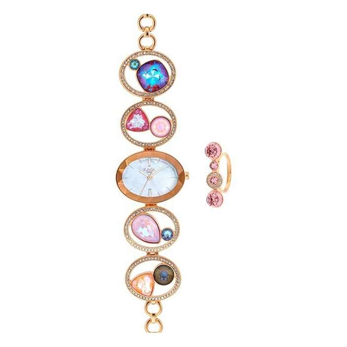 Titan Raga Moments of Joy Quartz Analog Mother of Pearl Dial Rose Gold Metal Strap Watch for Women - NT95127WM01F