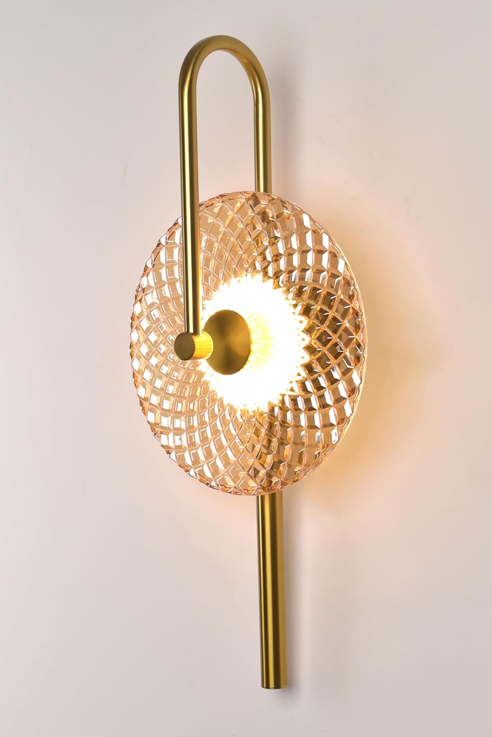 Smartway® Satine 18W Crystal Modern LED Wall Lamp | Luxury Decorative Wall Light with Crystal Disc Design | 3 Color Modes | Wall Mount Light for Living Room, Bedroom, Bedside & Home Décor