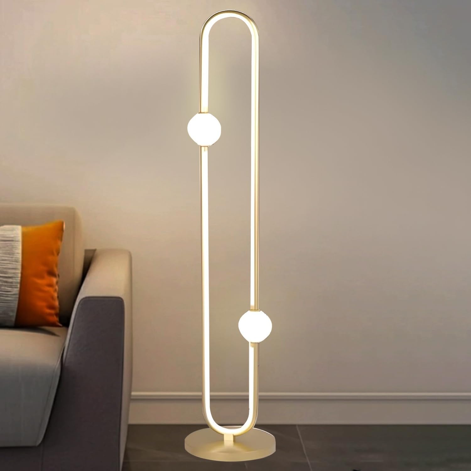 Smartway® Amore 42 Watt Modern LED Floor Lamp | Luxury Gold Standing Lamp for Living Room | Decorative Corner Light | Floor Lamp for Home Décor, Bedroom Hotel, Office & Lounge | Natural White Light