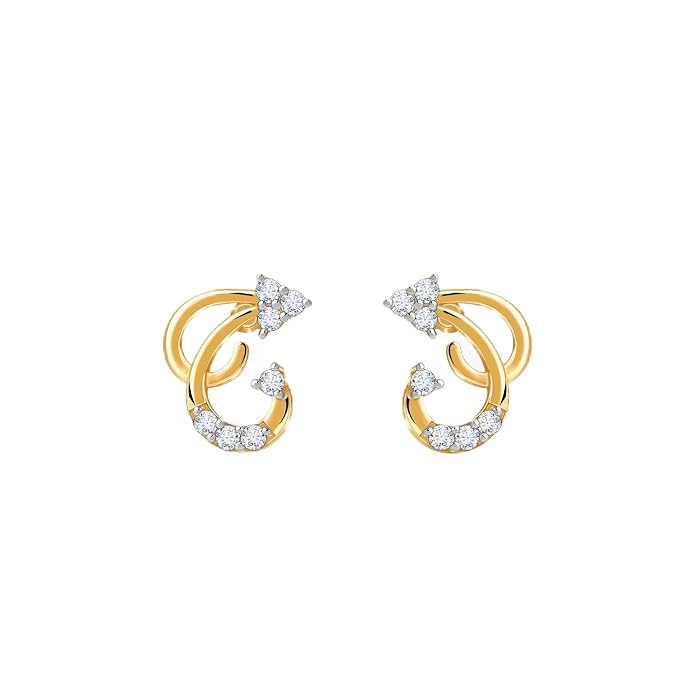 GIVA 9K Gold Frilled Lab Grown Diamond Earrings|With Certificate of Authenticity & BIS-Hallmarked Gold Jewellery