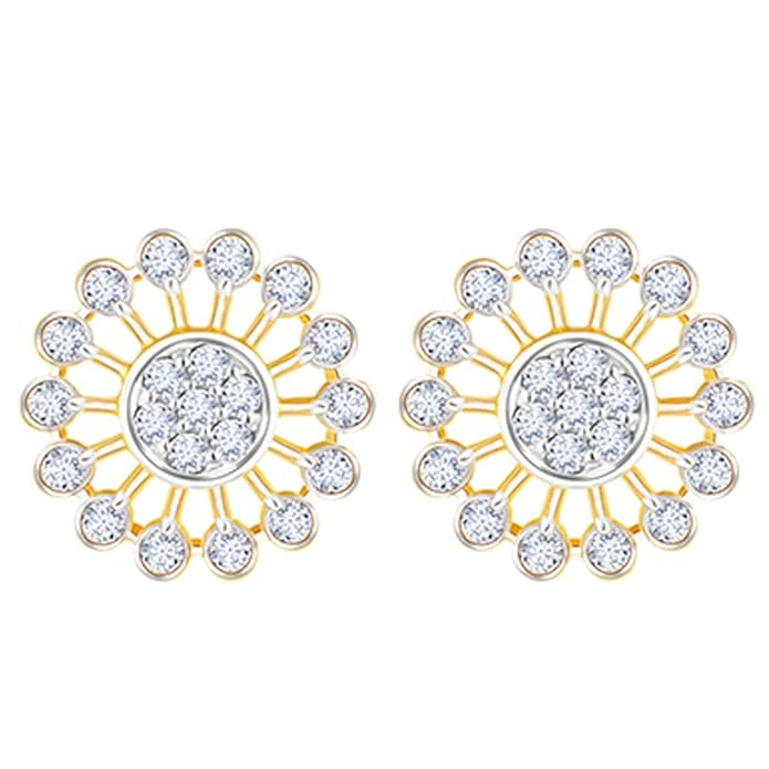 GIVA 14K Yellow Gold Sparkler Diamond Earrings|Gold Gifts for Women & Girls| With Certificate of Authenticity & BIS-Hallmarked Gold Jewellery