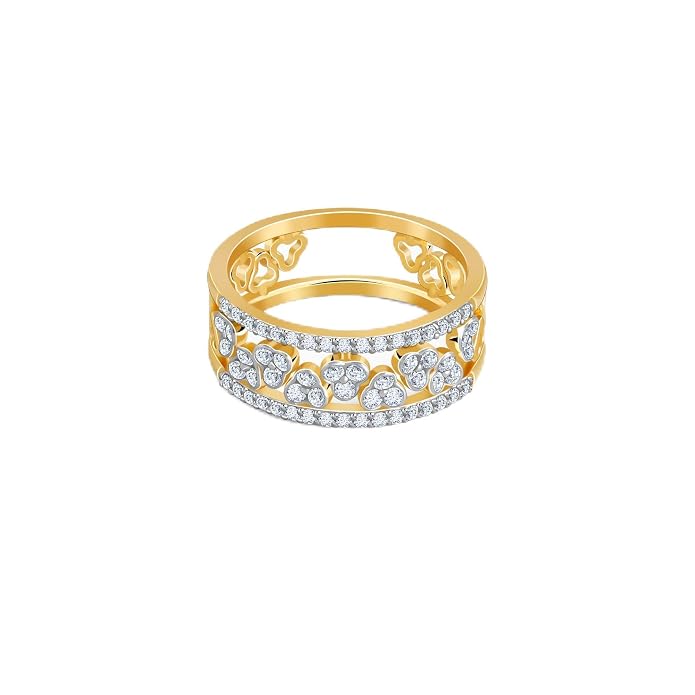 GIVA 14K Gold Twin 2-in-1 Lab Grown Diamond Ring|With Certificate of Authenticity & BIS-Hallmarked Gold Jewellery