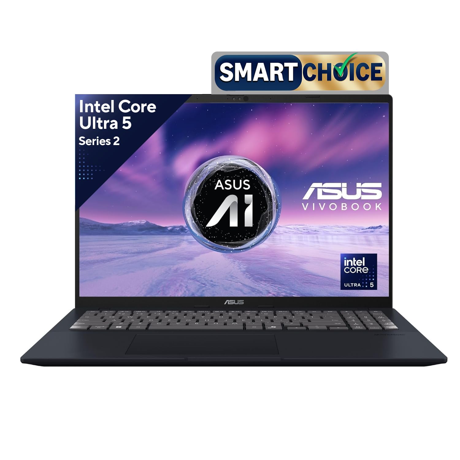 ASUS Vivobook 16,Smartchoice, Intel Core Ultra 5 (Series 2),16GB RAM,512GB SSD,FHD+,16",60Hz,Backlit Keyboard,Windows 11,M365 Basic (1Y), Office Home 2024,Blue,1.88 kg X1607CA-MB139WS, AI Laptop