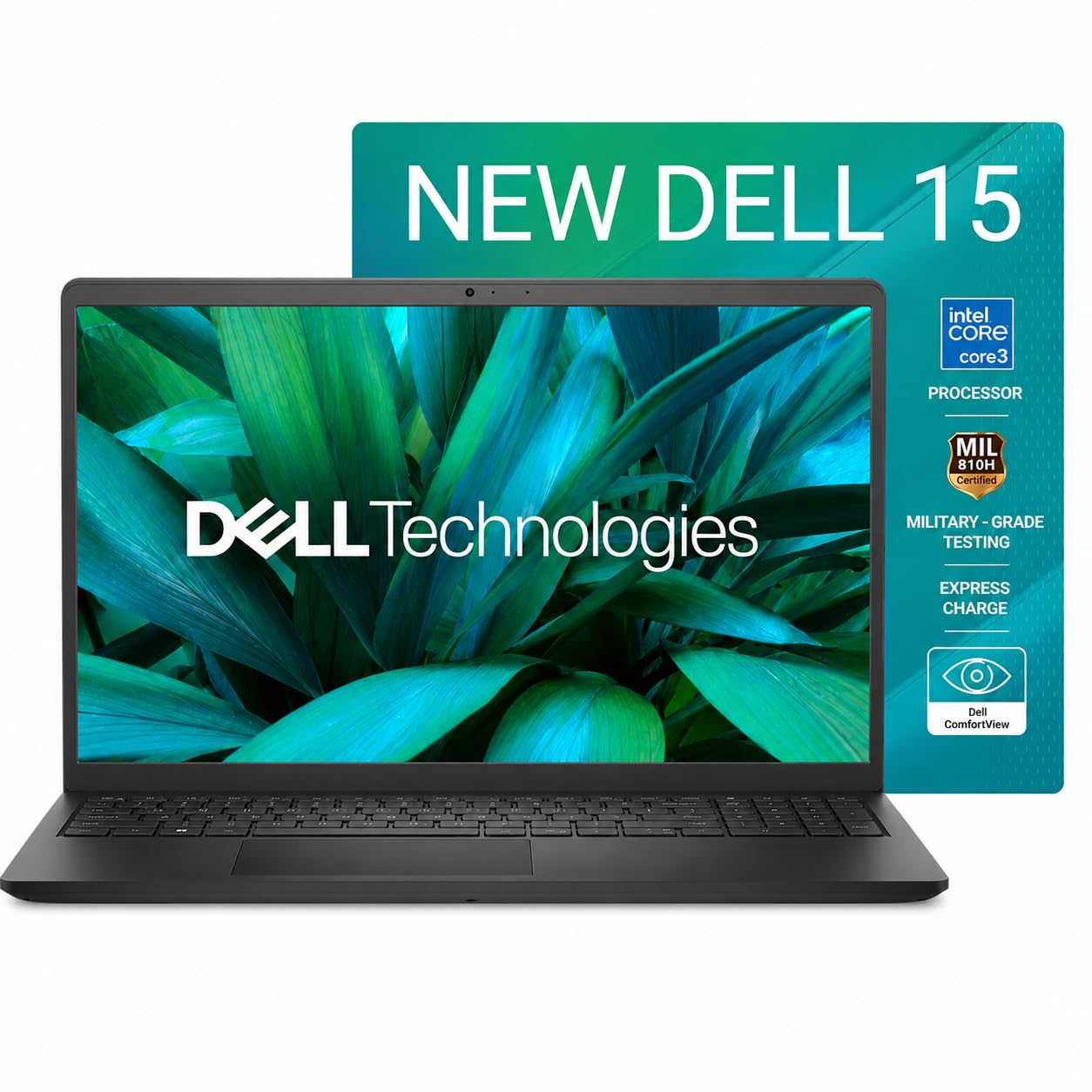 Dell 15 (Previously Inspiron) Laptop, 14th Gen Intel Core i3/Core 3 100U Processor, 16GB DDR4, 512 SSD, Intel UHD Graphics, 15.6" FHD 120Hz IPS AG 250 nit Display, Win 11 + Office 2024, Black, 1.63Kg