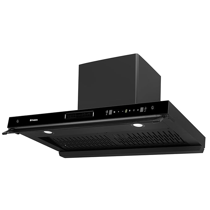 Faber 4in1 Hood Aero Smart 1400 m³/hr Filterless Autoclean 90cm Chimney|Air Purifier+Fan|Touch & Gesture Control |T-Shape|12Yr on Motor,5Yr Comprehensive Warranty by Faber|AeroSmart FL HC TC BK 90