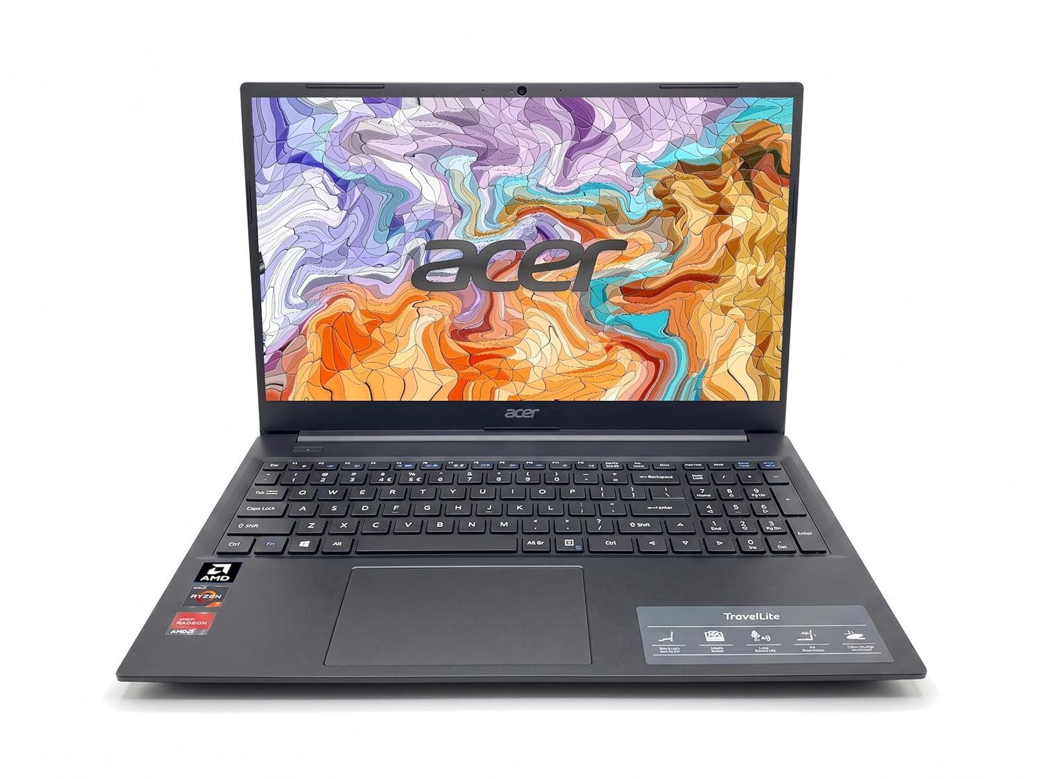 Acer TravelLite TL05 Smart Laptop | AMD Ryzen 7 7730U | 16GB RAM | 512GB SSD | Radeon Graphics | 15.6" FHD | Windows 11 + MS Office 2024 Lifetime | 3 Years Warranty | Black