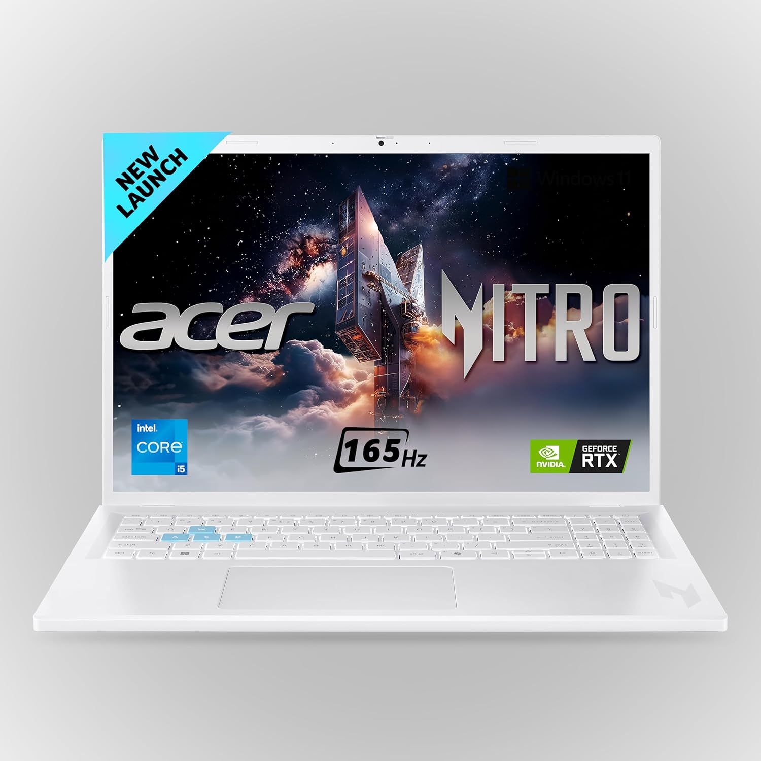 acer Nitro Lite 16, 13th Gen, Intel Core i5-13420H Processor,NVIDIA GeForce RTX 3050-6 GB GDDR6, 16GB/ 512 GB, 16.0"/40.64 cm, 165 Hz, Win 11 Home, White, 1.95 kg, NL16-71G, Backlit KB,Gaming Laptop