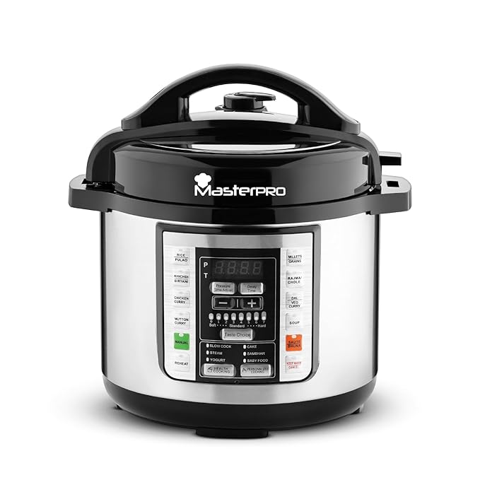 Bergner MasterPro 3L Electric Pressure Cooker | 3L Non-Stick Multicook Pot | 18 Preset Menu | Delay Timer | Use as Pressure Cooker, Slow Cooker, Yogurt Maker (2 Years Warranty)