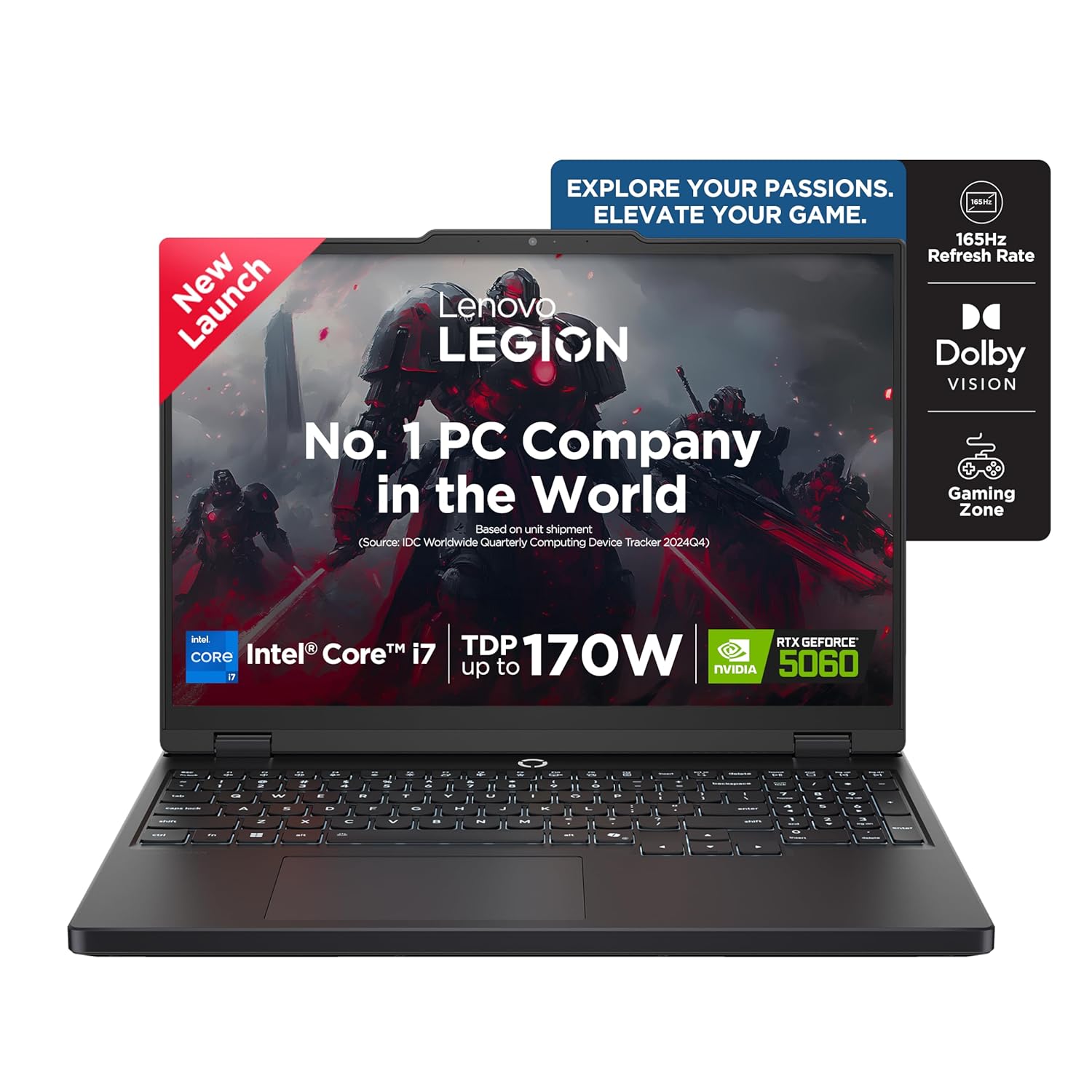 Lenovo Legion 5 2025 Intel Core i7-13650HX | NVIDIA RTX 5060 8GB (16GB RAM/1TB SSD/WUXGA IPS/165Hz/15.3" (38.8cm)/Windows 11/Office 2024+AI Now/Black/2.1Kg), 83LY00SVIN AI Powered Gaming Laptop