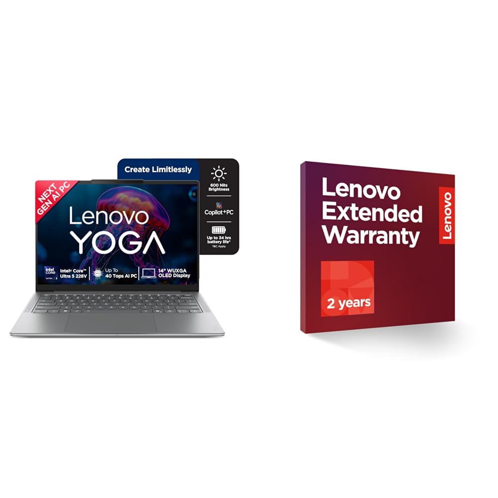 Lenovo Yoga Slim 7 Aura Edition, Intel Core Ultra 5 228V, 32GB RAM, 1TB SSD, WUXGA OLED, Copilot+ AI PC, 40 Tops, 14"/35.5cm, W 2 Year Onsite Warranty + Accidental Damage Protection