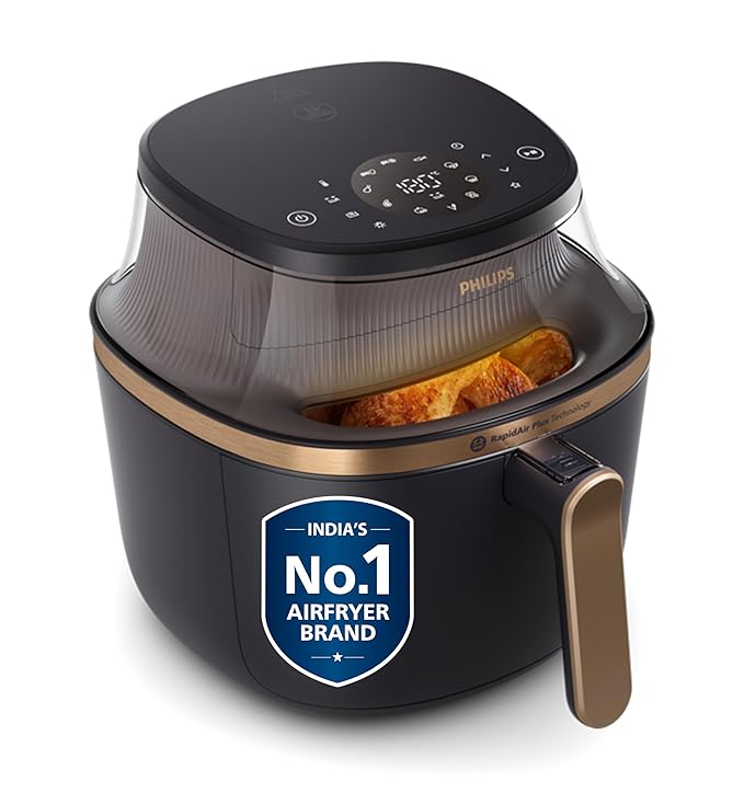 Philips Air Fryer Oven 7.2L with See Through Window, 16-in-1 Functions: Airfry, Bake, Grill, Ferment for Curd & Dehydrate for Fruits, Airfryer with Touch Control & Rapid Air Plus for 360˚ Even Cooking