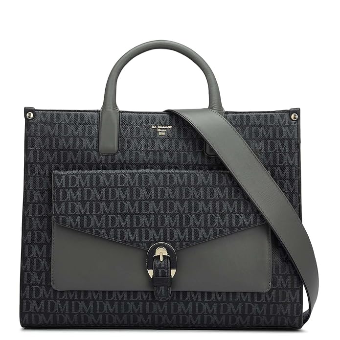 Da Milano Leather Satchel Bag for Women - Black