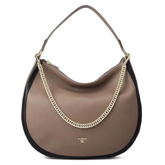 Da Milano Leather Shoulder Bag for Women - Brown (Large) (LB-00317OL)