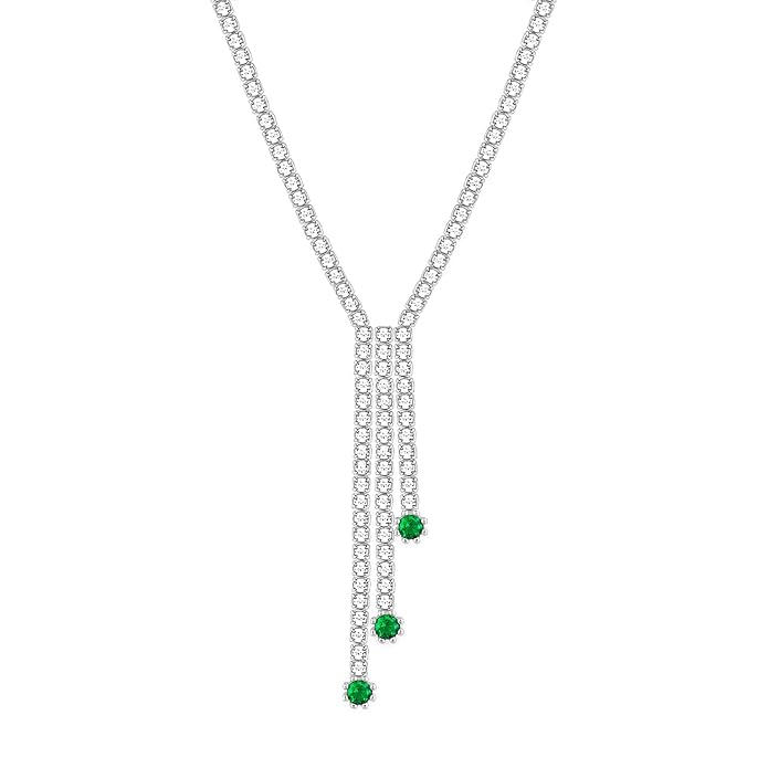 GIVA 925 Silver Green Lariat Necklace| Pendant to Gift Women & Girls | With Certificate of Authenticity and 925 Stamp | 6 Months Warranty*