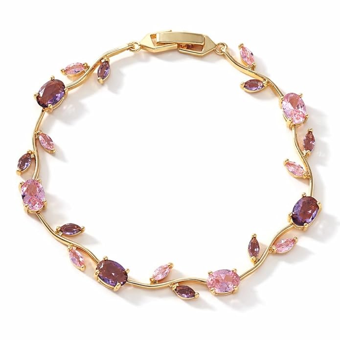 Shining Diva Fashion Tulip Bracelet for Women, Floral Crystal, Anti Tarnish Jewellery Latest Stylish Bracelet Gifts for Girls