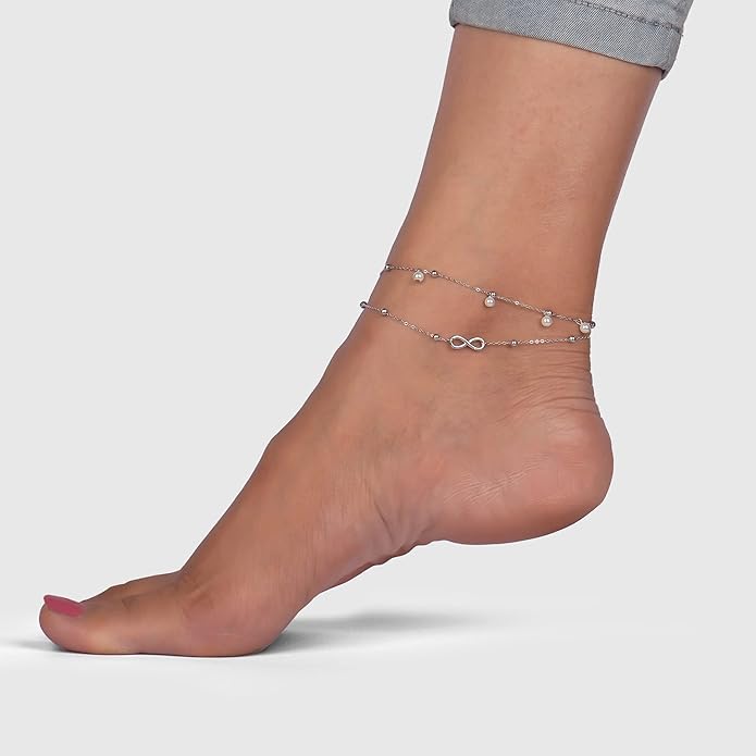 GIVA 925 Silver Rose Gold Infinity Pendant Necklace Ring Stud Earrings Toe Rings Anklet Bracelet Sets | Gifts for Women & Girls