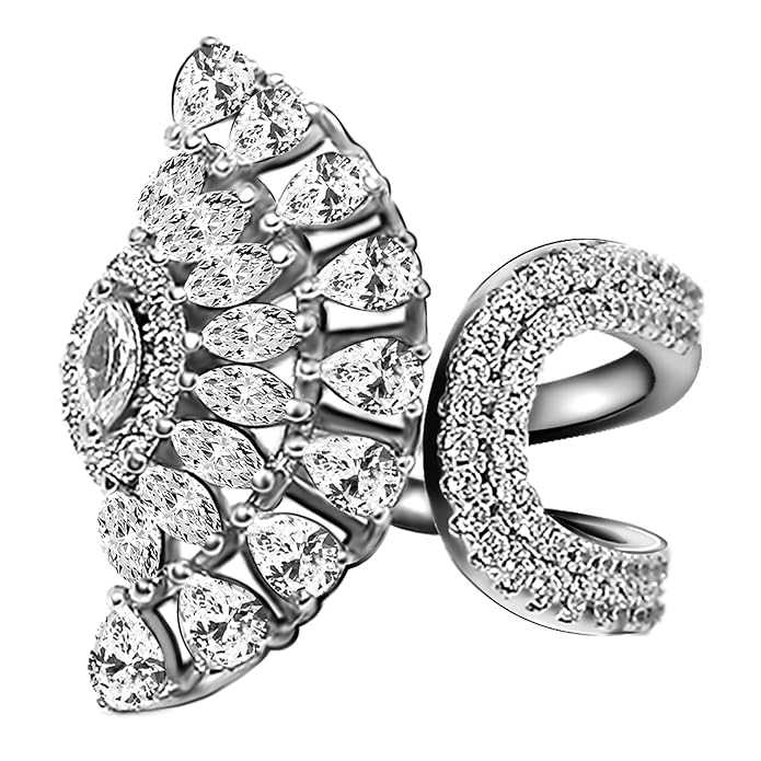 GIVA 925 Silver Zircon Peacock Heritage Ring | Ring for Women & Girls | With Certificate of Authenticity and 925 Stamp | 6 Month Warranty*