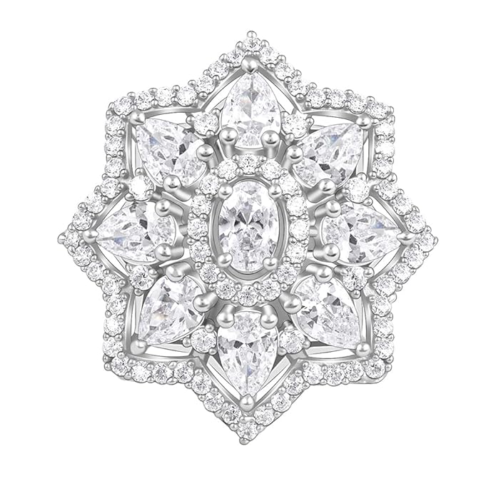 GIVA 925 Silver Precious Petals Ring,Fixed Size, Indian - 12| Gifts for Women and Girls | With Certificate of Authenticity and 925 Stamp | 6 Months Warranty