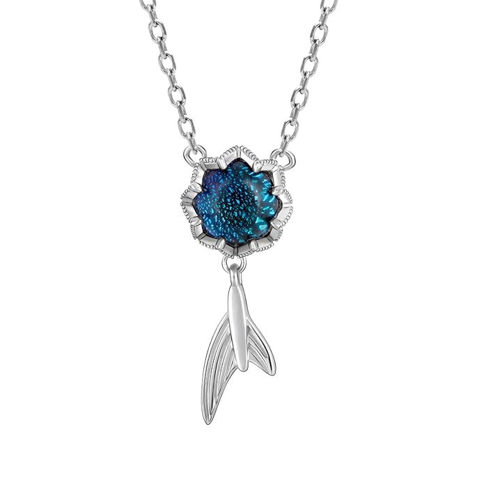 GIVA 925 Silver Fin in Ocean Necklace | Gifts for Girlfriend,Pendant to Gift Women & Girls | With Certificate of Authenticity and 925 Stamp | 6 Month Warranty*