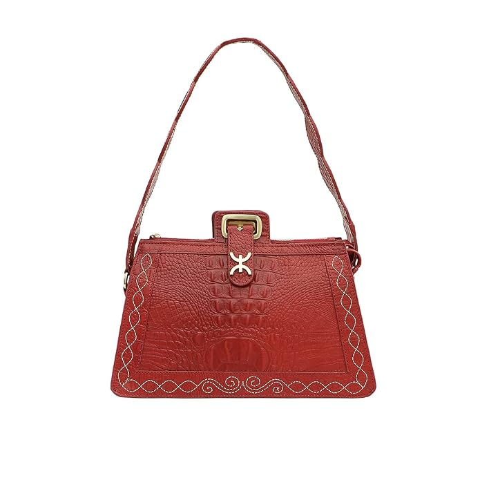Hidesign Bedouin 03 Women'S Casual Shoulder Bag - Red - M