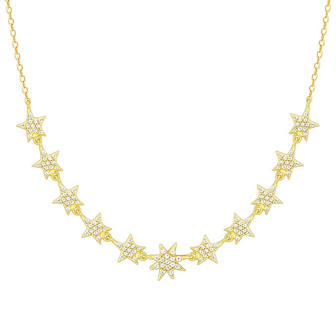 GIVA 925 Silver Golden Radiating Star Necklace| Pendant to Gift Women & Girls | With Certificate of Authenticity and 925 Stamp | 6 Months Warranty*