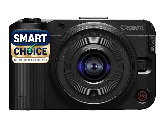 Canon EOS R50 V Smartchoice Mirrorless Camera Kit with RF-S14-30mm F4-6.3 is STM PZ Lens – Black | 24.2 MP APS-C Sensor, 4K Video, Compact Design