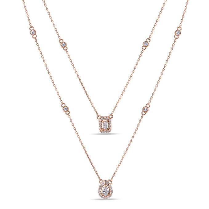 ZAVYA 925 Sterling Silver Rose Gold Plated Necklace|Gift for Women & Girls| With Certificate of Authenticity and 925 Hallmark
