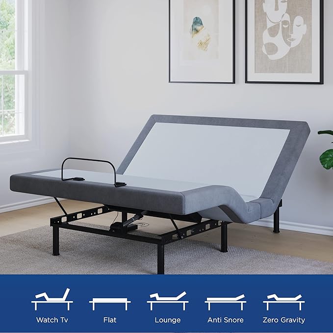 Nilkamal SLEEP Matrix Smart Remote Control King Bed, Electronic Bed Designed to Provide Customized Comfort, Anti-Snore & Zero Gravity Mode (Black & Grey, 78x72)