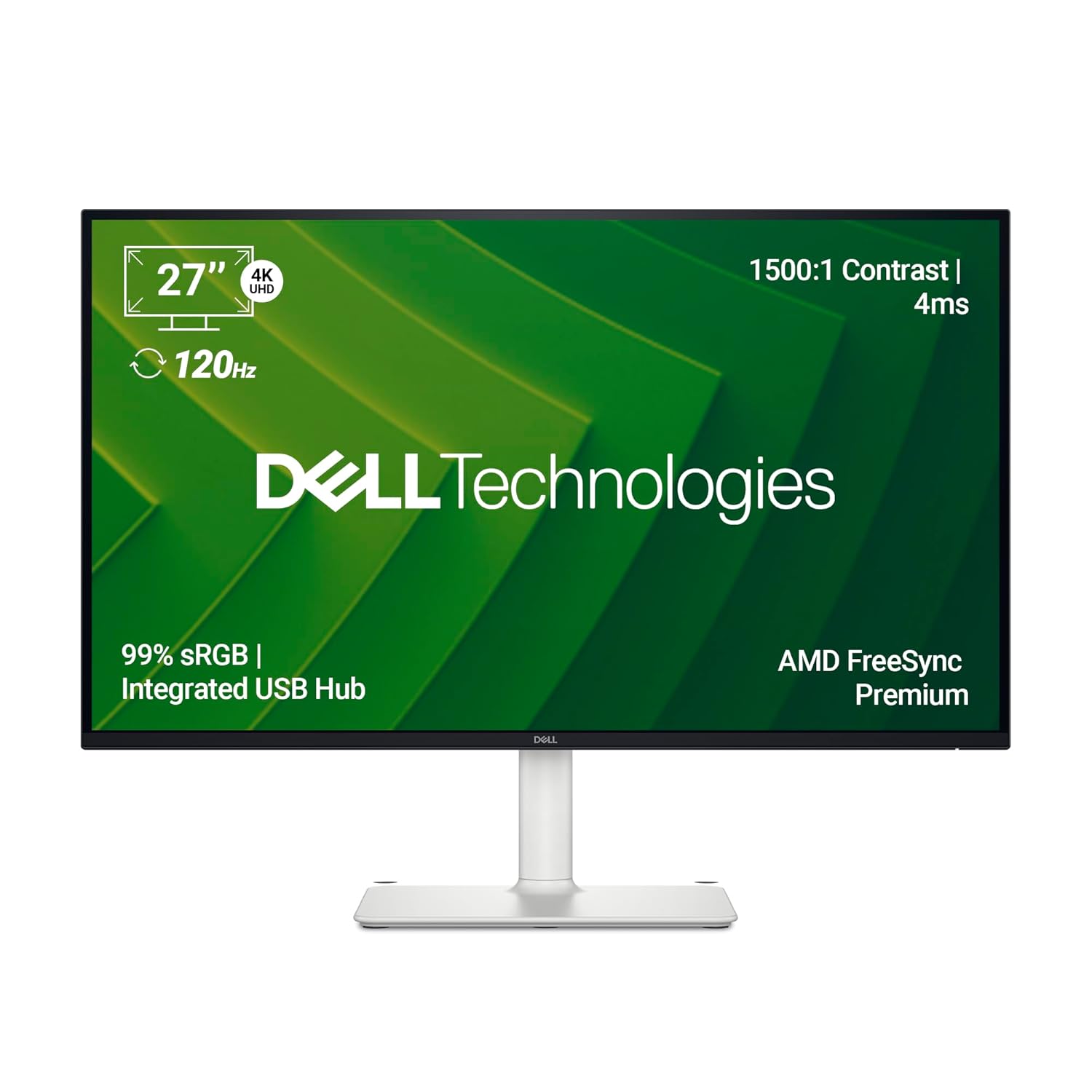 Dell S2725QC 27" 4K (3840 * 2160) USB-C Monitor|Titan Grey|IPS 120Hz| 350 cd/m2 |4 ms, Contrast 1,500:1| Tilt, Height, Pivot & Swivel|Ports: 2X HDMI| 2 * 5W Speakers|99% SRGB |AMD Freesync Premium